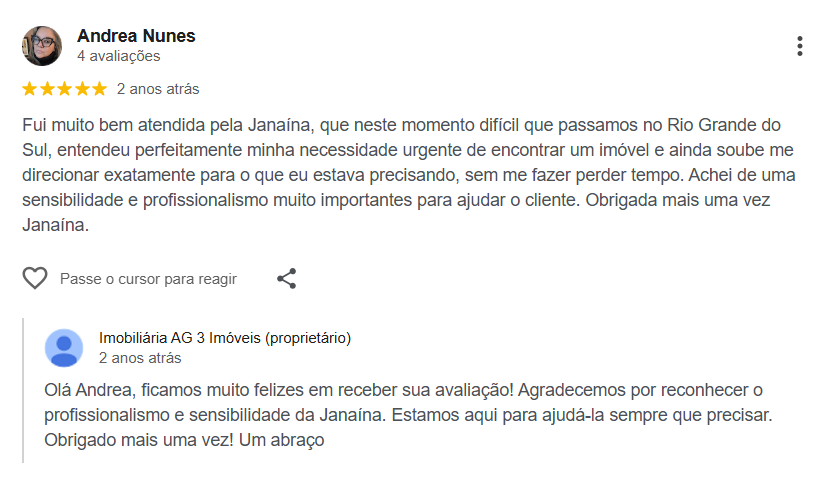Avaliação Google